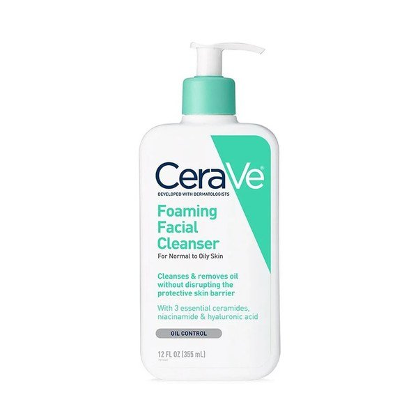 CeraVe Foaming Facial Cleanser For Normal To Oily Skin 355ml - Kbazar Korean Cosmetics Store