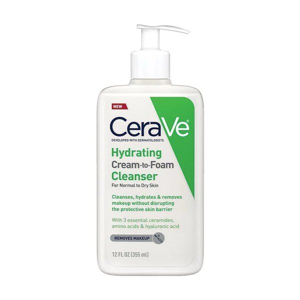 Cerave Hydrating Cream-to-Foam Cleanser - 355 ml - Kbazar Korean Cosmetics Store