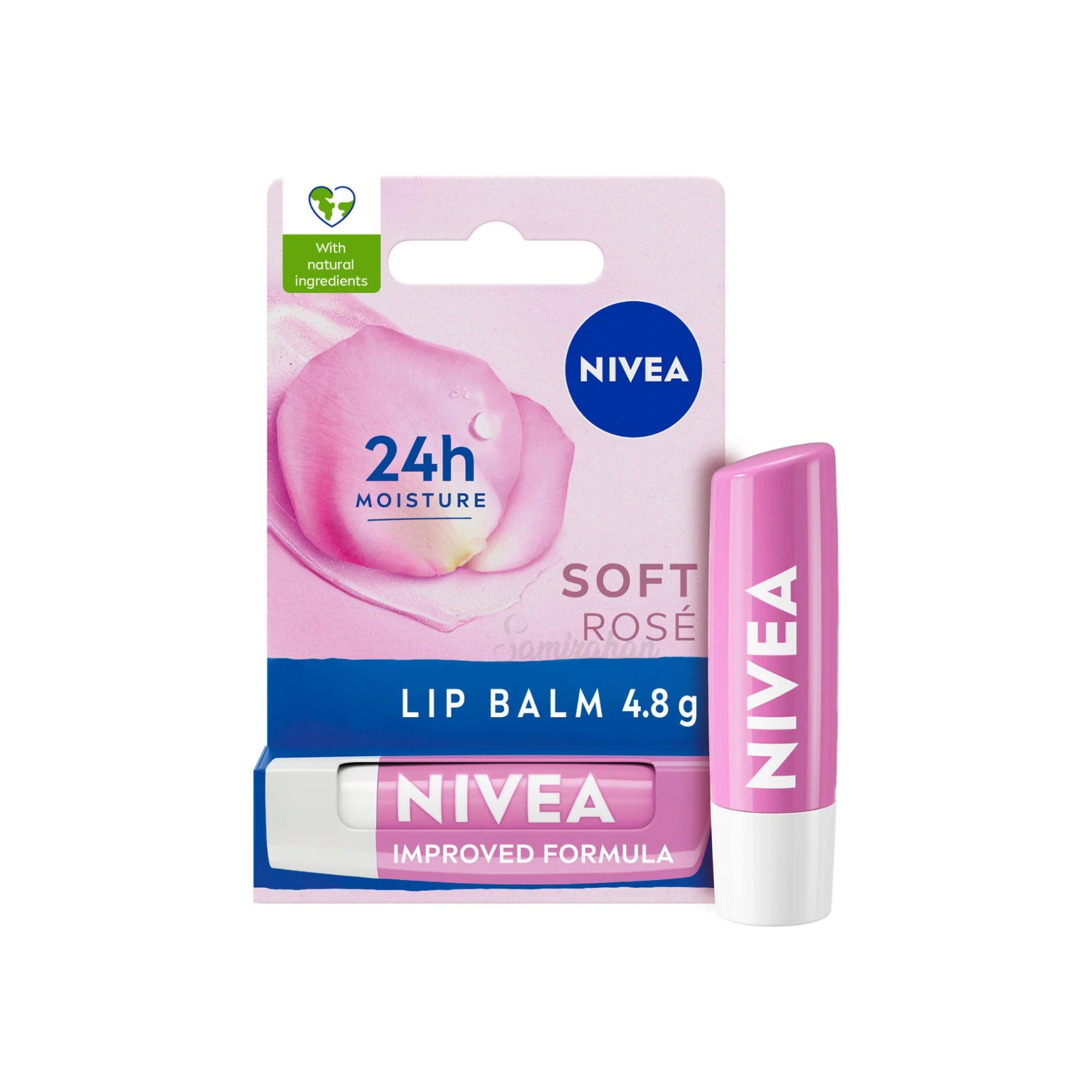 Nivea Soft Rose Lip Balm 24h Moisture (UK) 4.8g - Kbazar Korean Cosmetics Store
