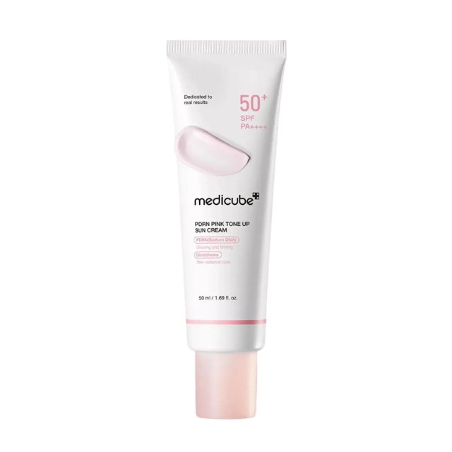 Medicube pdrn pink tone up sun cream spf50+ pa++++ 50ml - Kbazar Korean Cosmetics Store